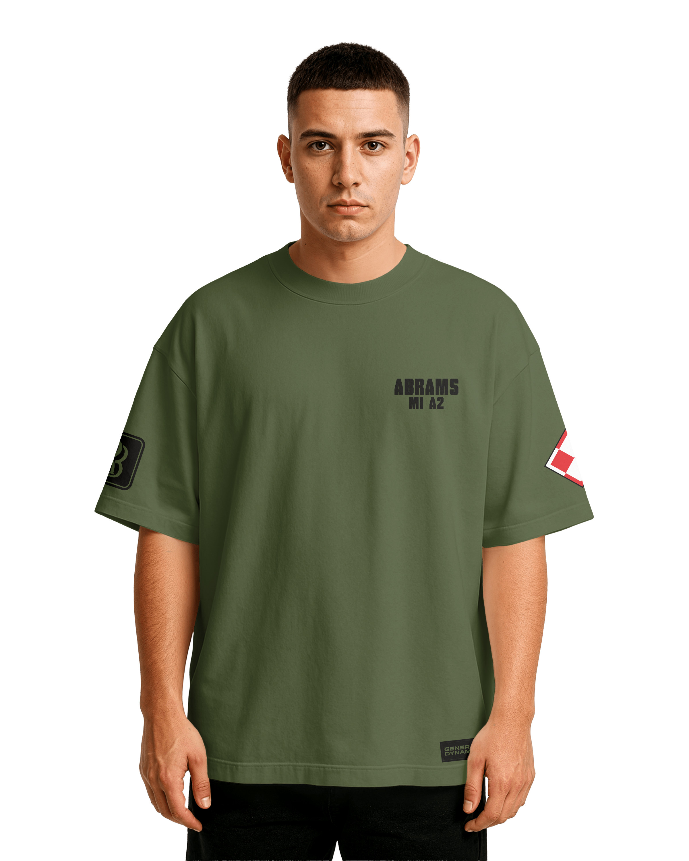 Abrams M1A2 PL Oversize T-shirt Unisex White/Black – ReB-Mark