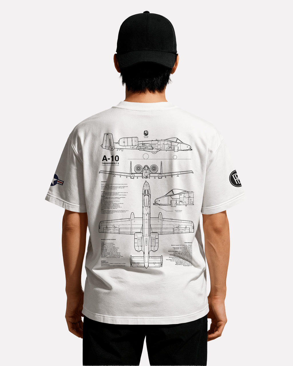 A-10 Thunderbolt T-shirt Classic Unisex biała/czarna