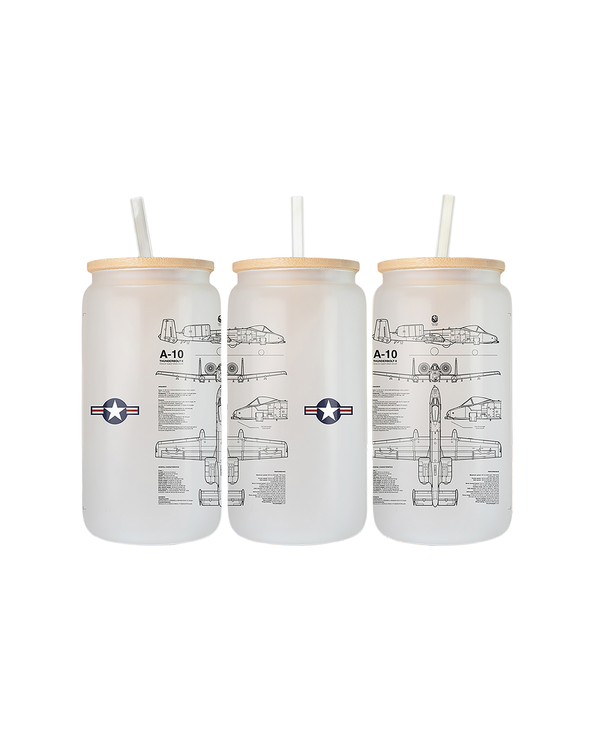 A-10 Thunderbolt Szklanka z pokrywką i słomką 500 ml