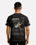 Классическая футболка унисекс с изображением вертолета AH-64E Apache, белая/черная.