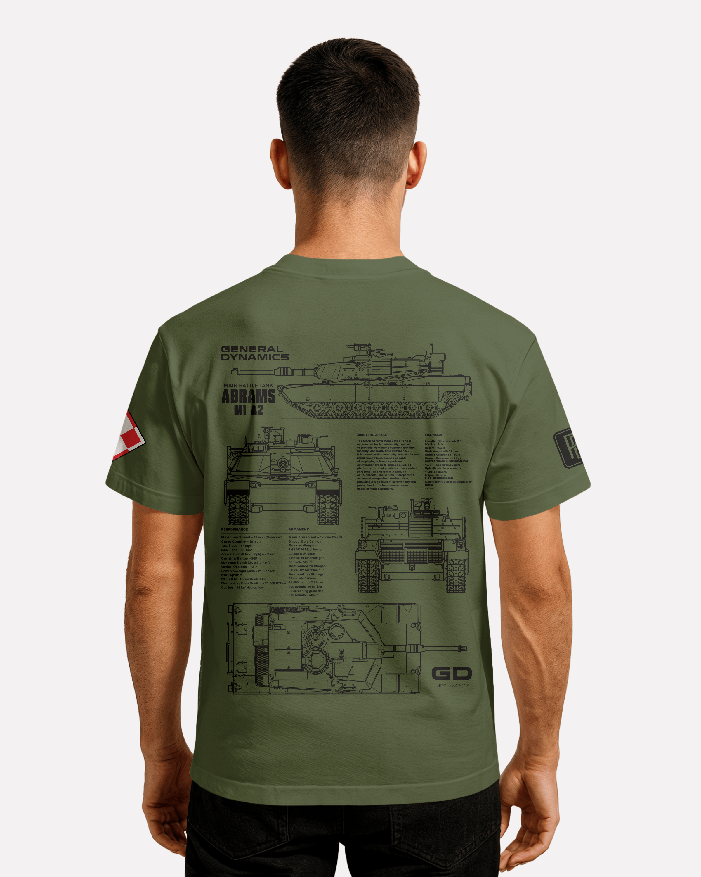 Abrams M1A2 PL Classic Unisex T-shirt White/Black