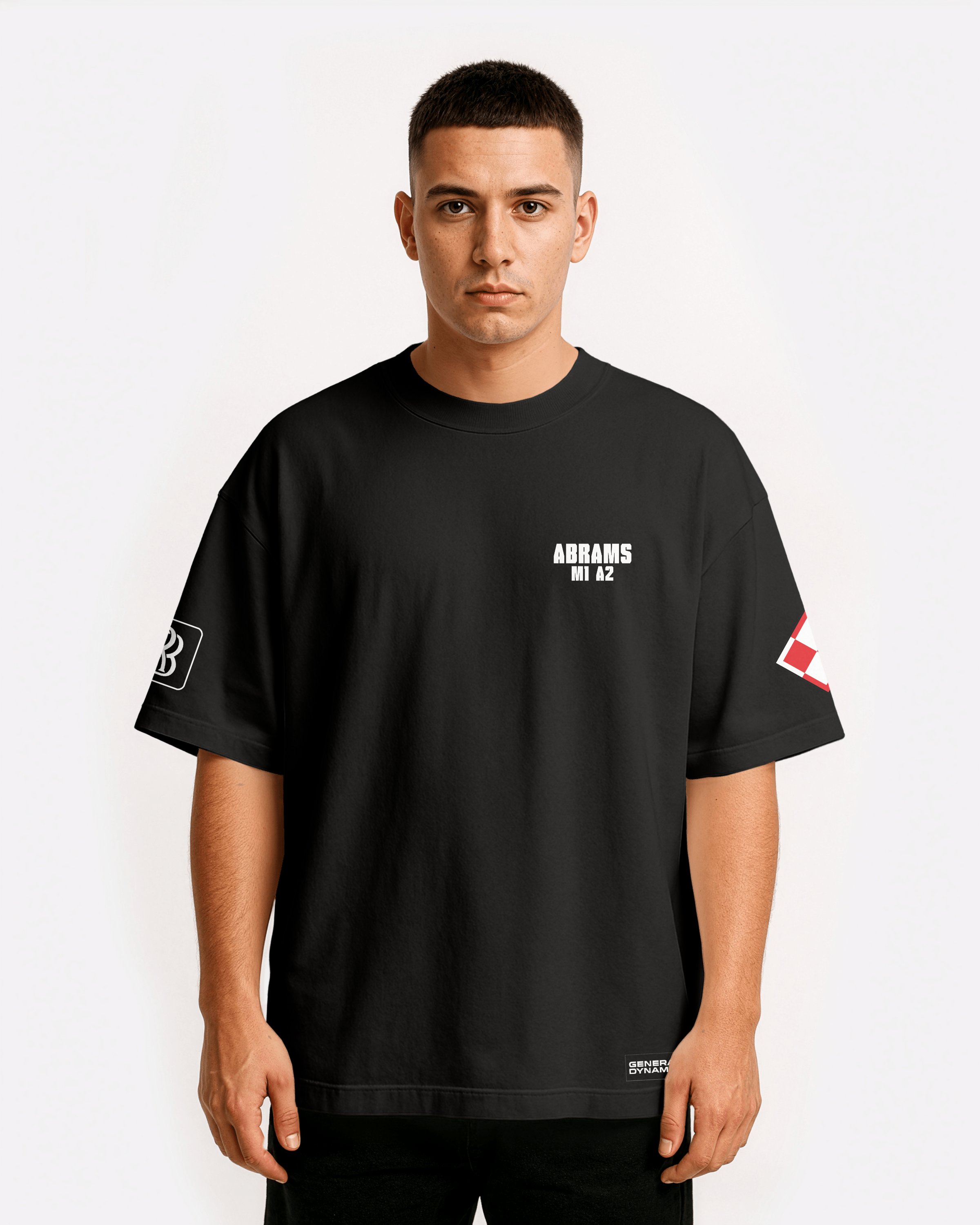 Abrams M1A2 PL Oversize T-shirt Unisex White/Black