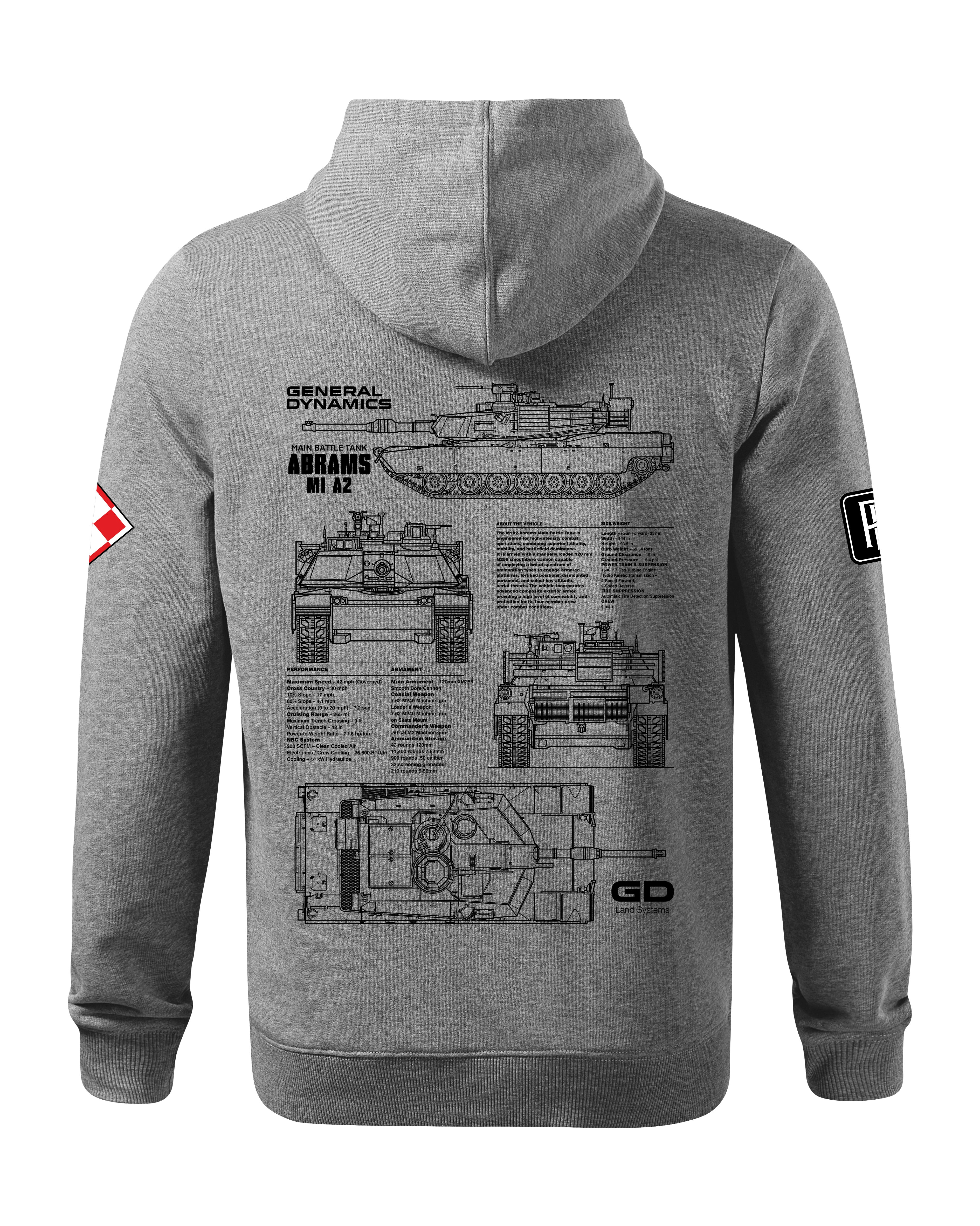 Abrams M1A2 PL Hoodie 320g Black/Grey