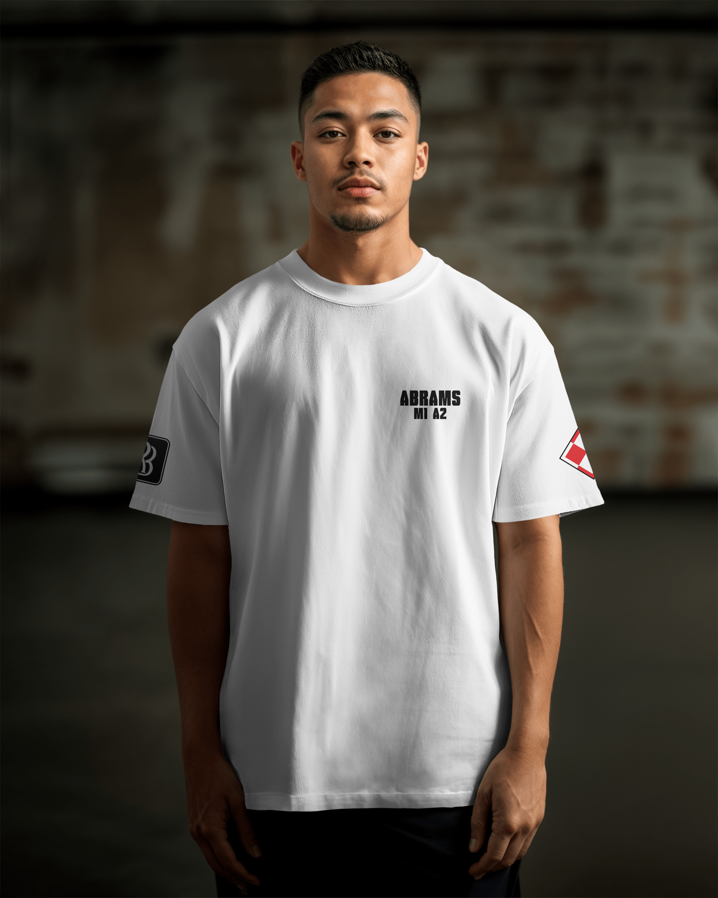 Abrams M1A2 PL Oversize T-shirt Unisex White/Black