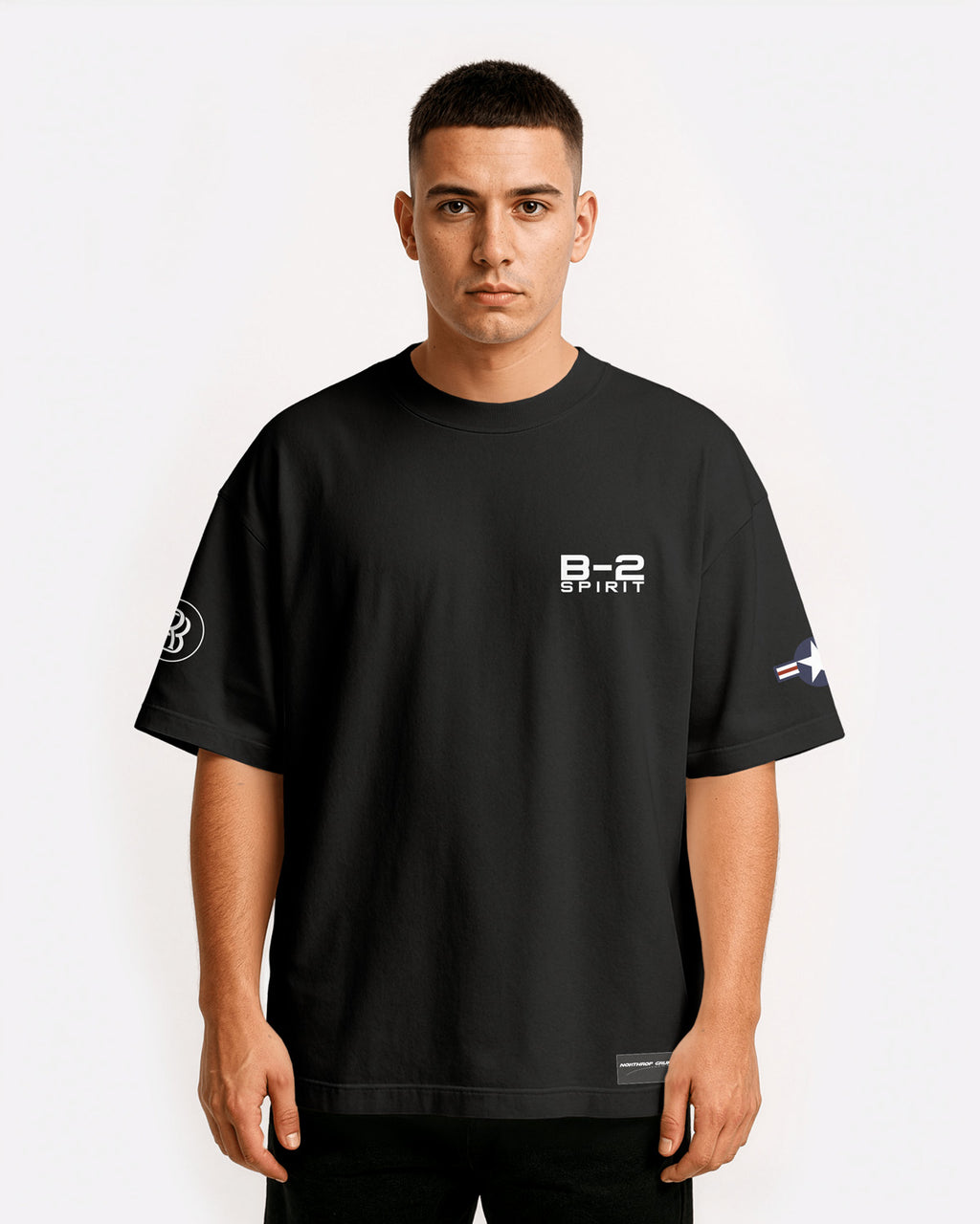 B-2 Spirit Oversize T-shirt Unisex biała/czarna