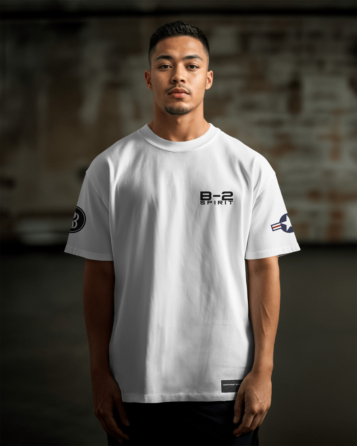 B-2 Spirit Oversize T-shirt Unisex biała/czarna