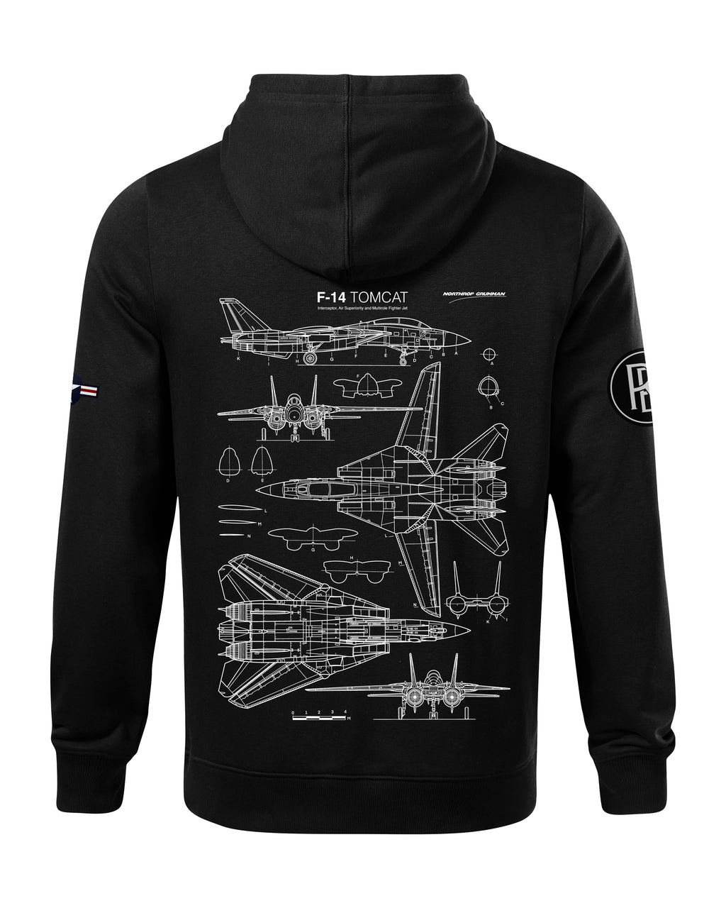 F-14 Tomcat Bluza z kapturem 320g czarna/szara