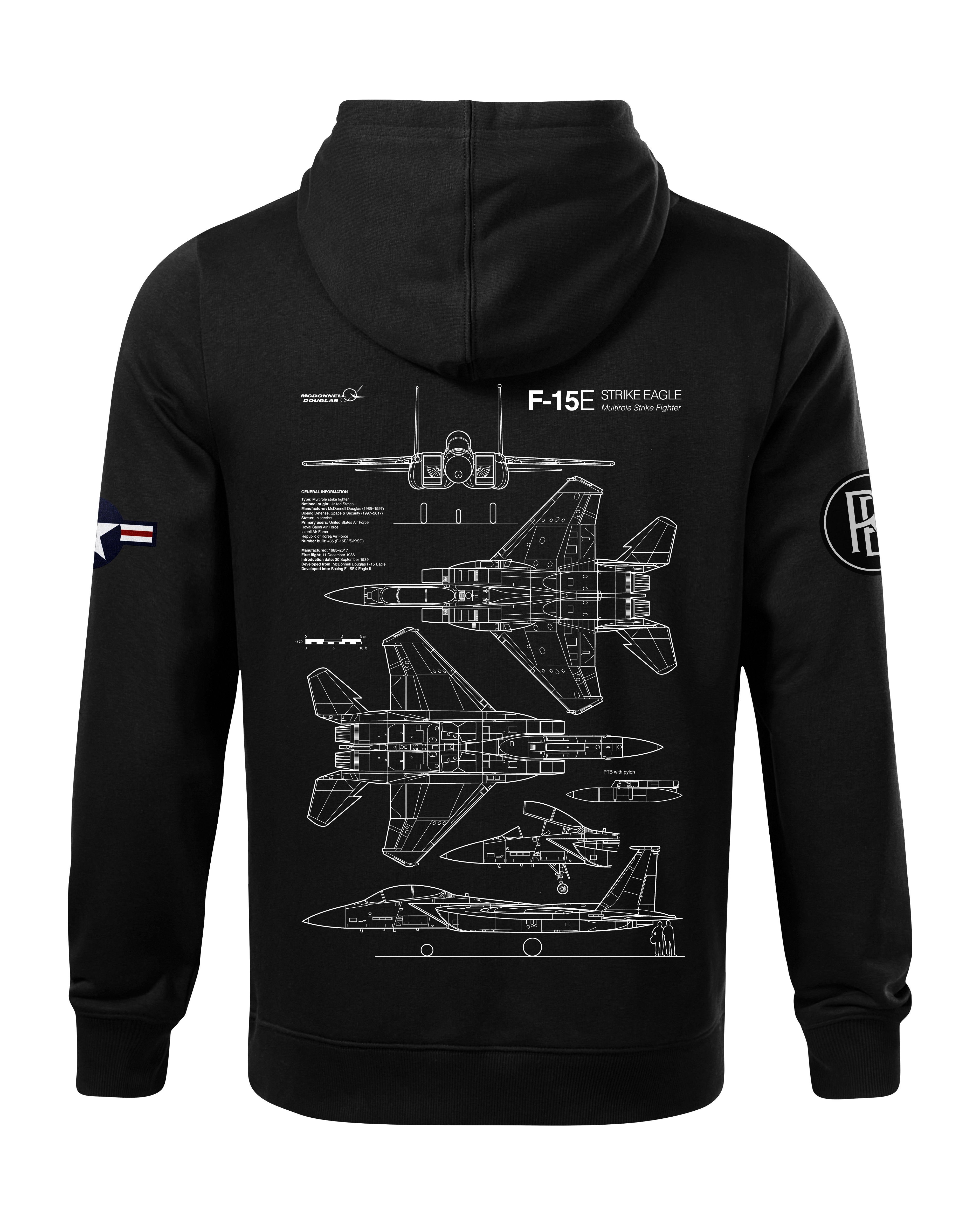 F-15E Hoodie 320g Black/Grey
