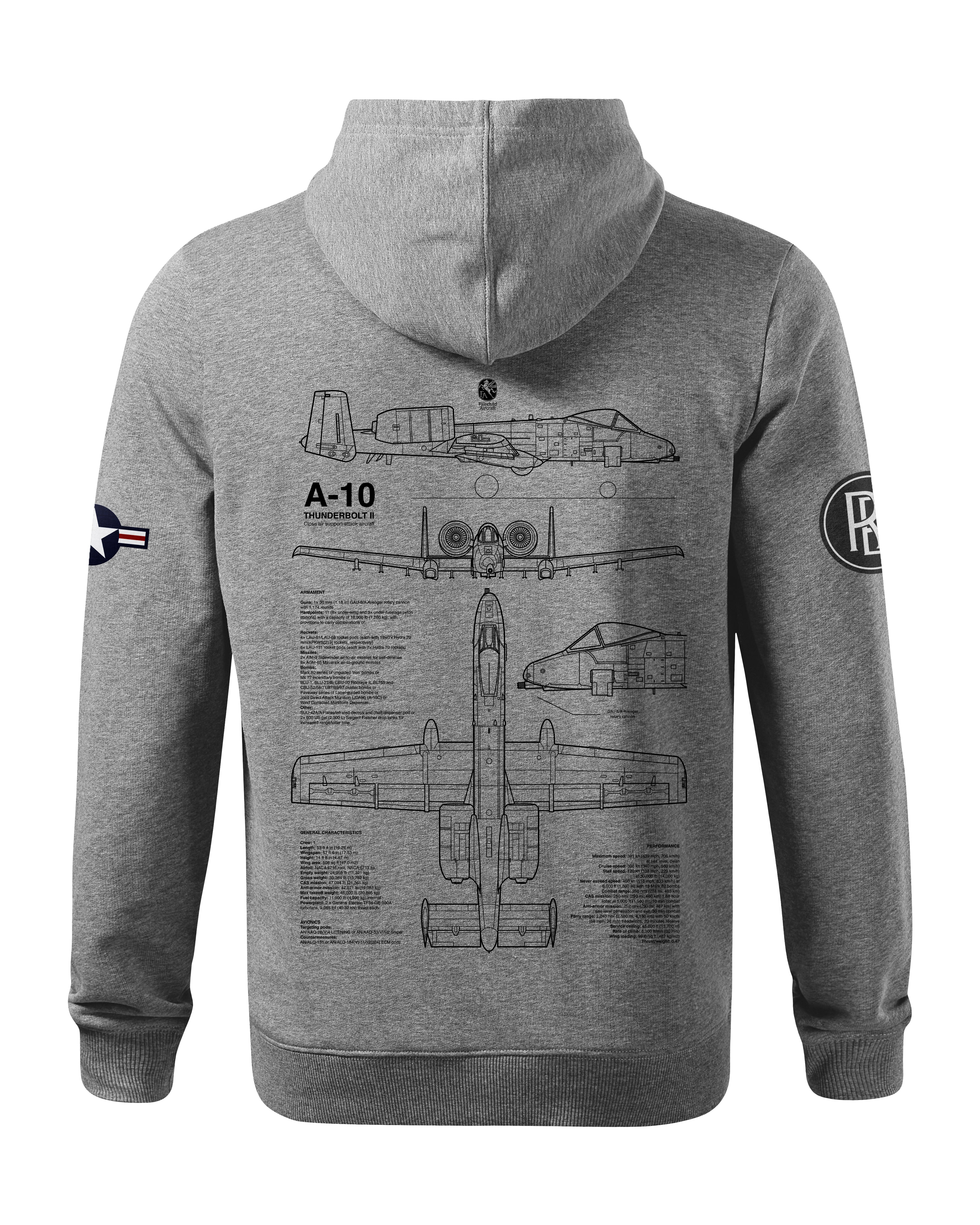 F-15E Hoodie 320g Black/Grey