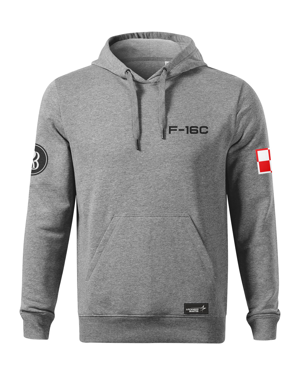 F-16 Bluza z kapturem 320g czarna/szara