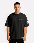 F-16 Oversize T-shirt Unisex biała/czarna