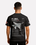 F-16 T-shirt Classic Unisex biała/czarna - seria 2