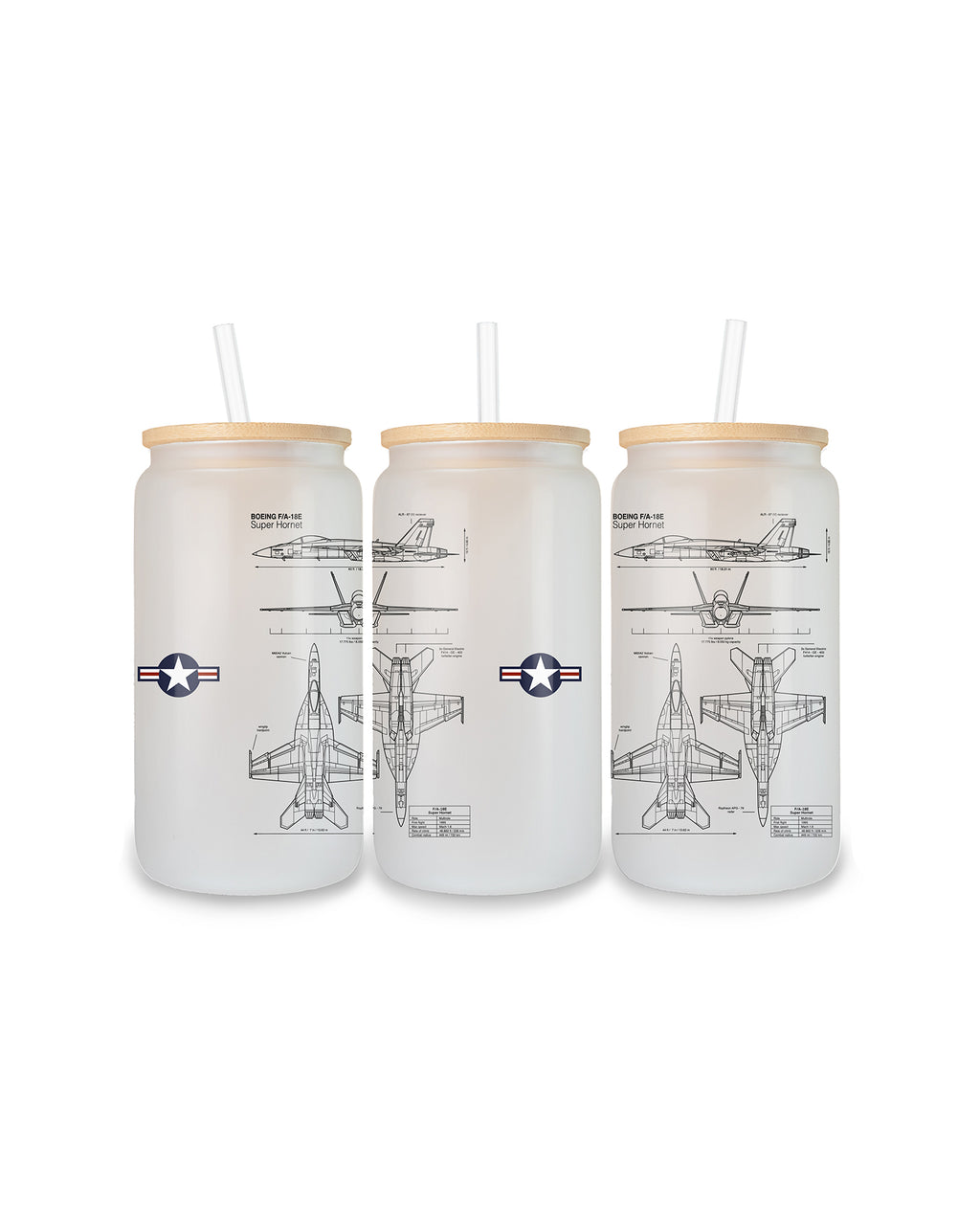 F-18 Hornet Szklanka z pokrywką i słomką 500 ml