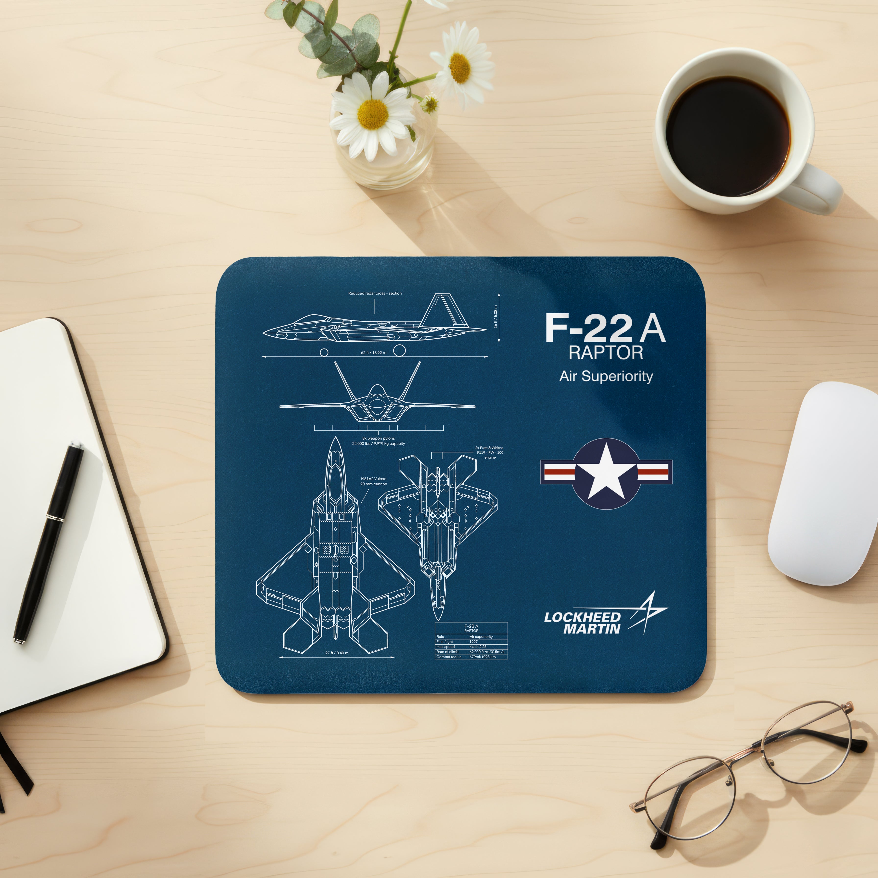 F-22 Raptor Mouse Pad (3 Variants)