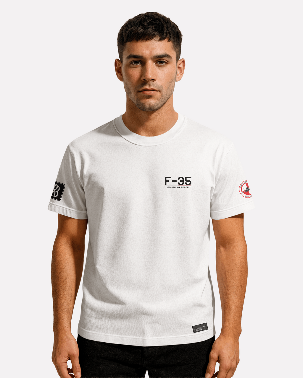 F-35A T-shirt Classic Unisex biała/czarna - seria 2