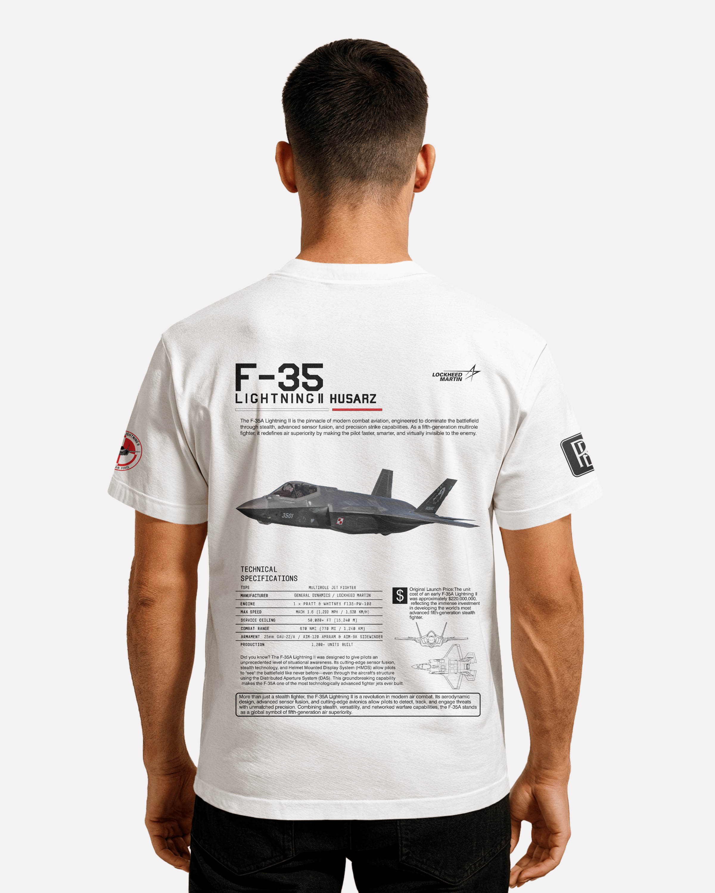 F-35A Classic Unisex T-shirt White/Black