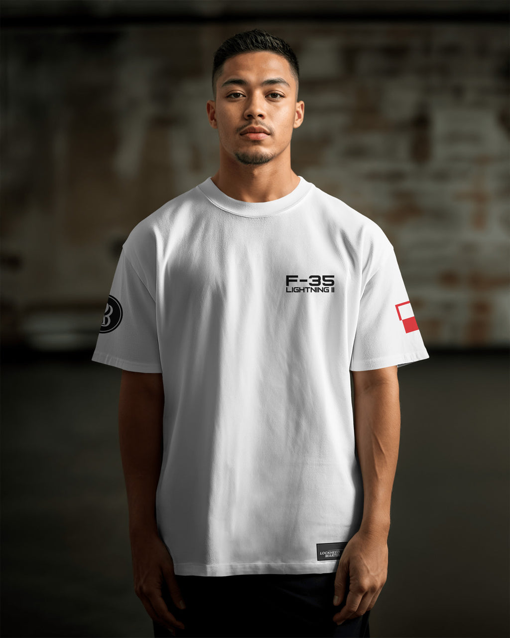 F-35A Oversize T-shirt Unisex biała/czarna