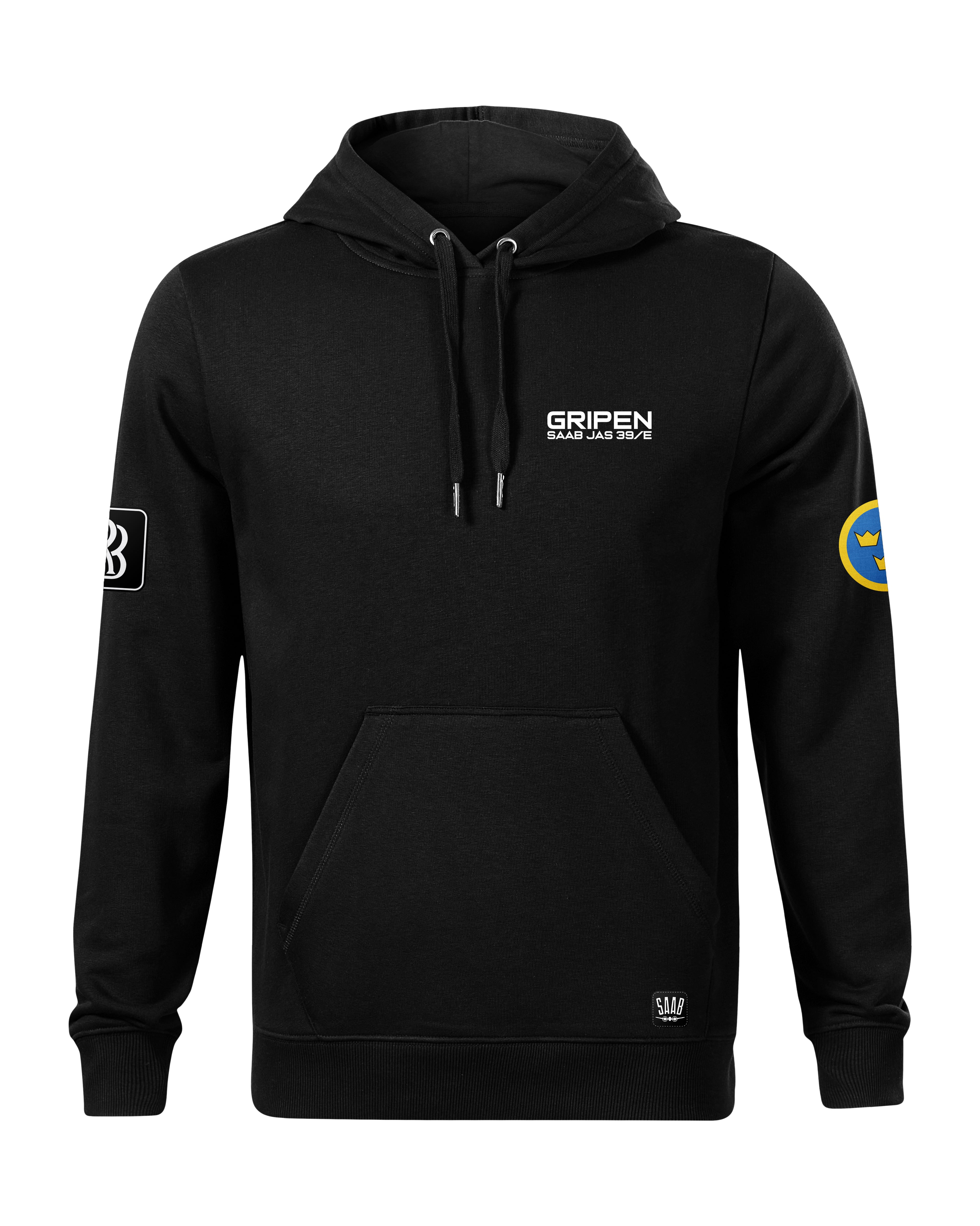 JAS-39 Gripen Bluza z kapturem 320g czarna/szara