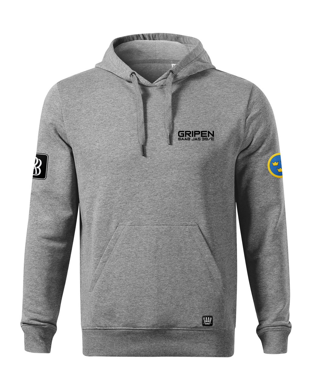 JAS-39 Gripen Bluza z kapturem 320g czarna/szara