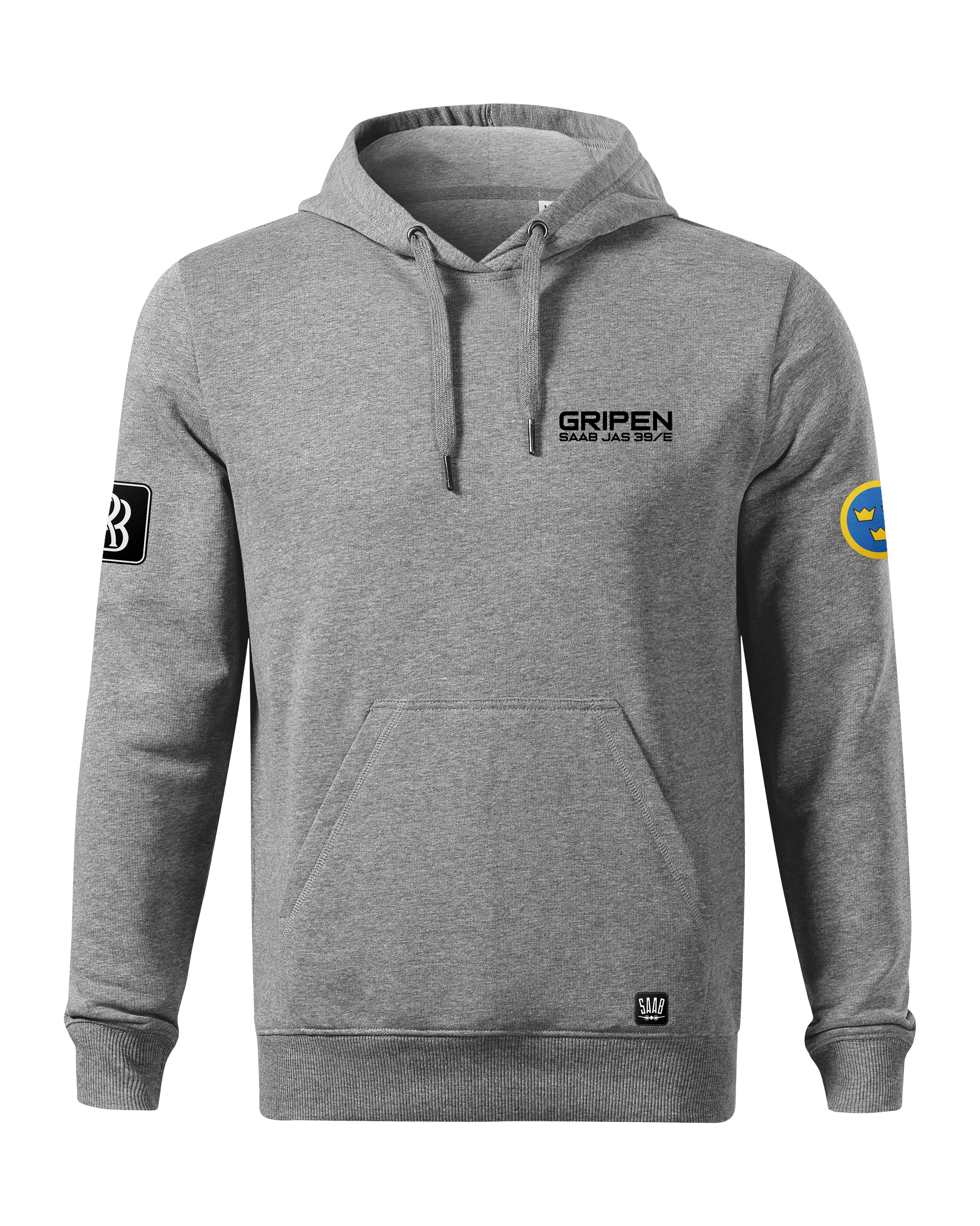 JAS-39 Gripen Bluza z kapturem 320g czarna/szara