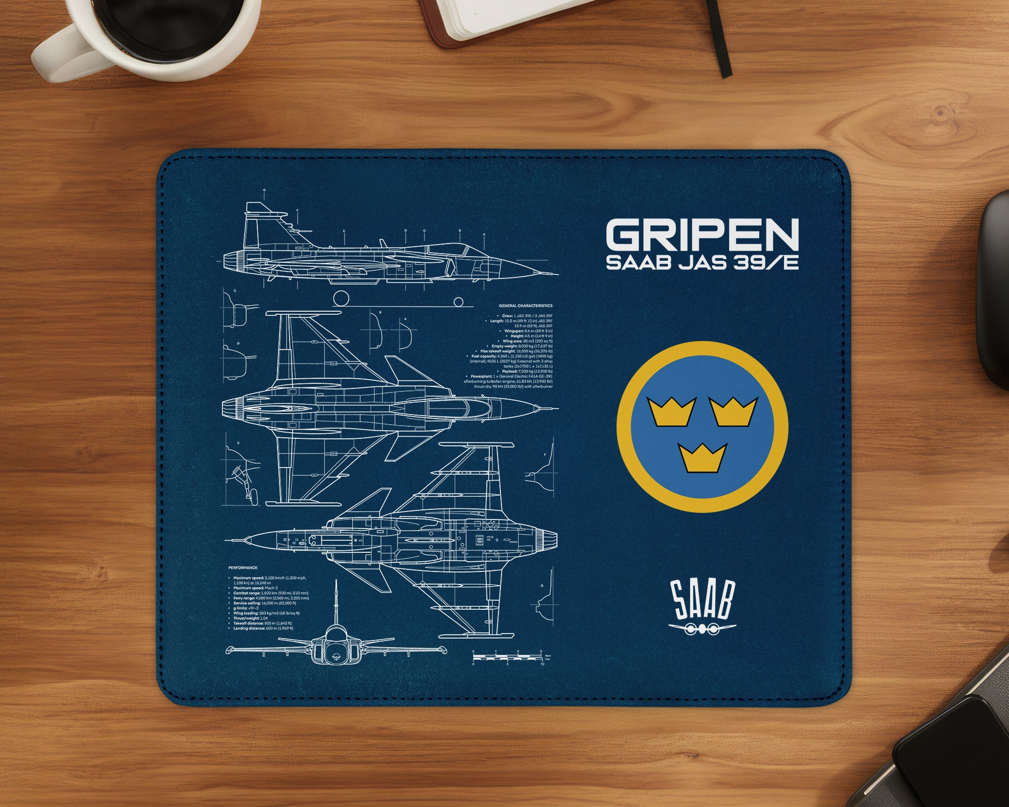 JAS-39 Gripen Podkładka pod myszkę (3 warianty)