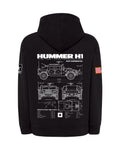 Hummer H1 Bluza z kapturem 320g czarna/szara