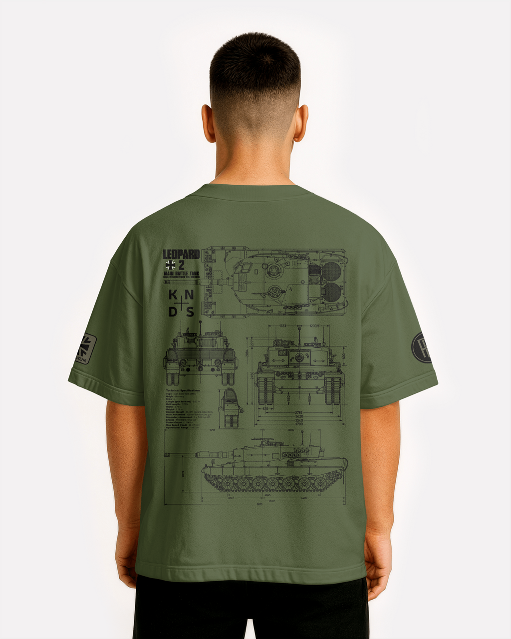 Leopard 2 Budeswera Oversize T-shirt Unisex (3 kolory)