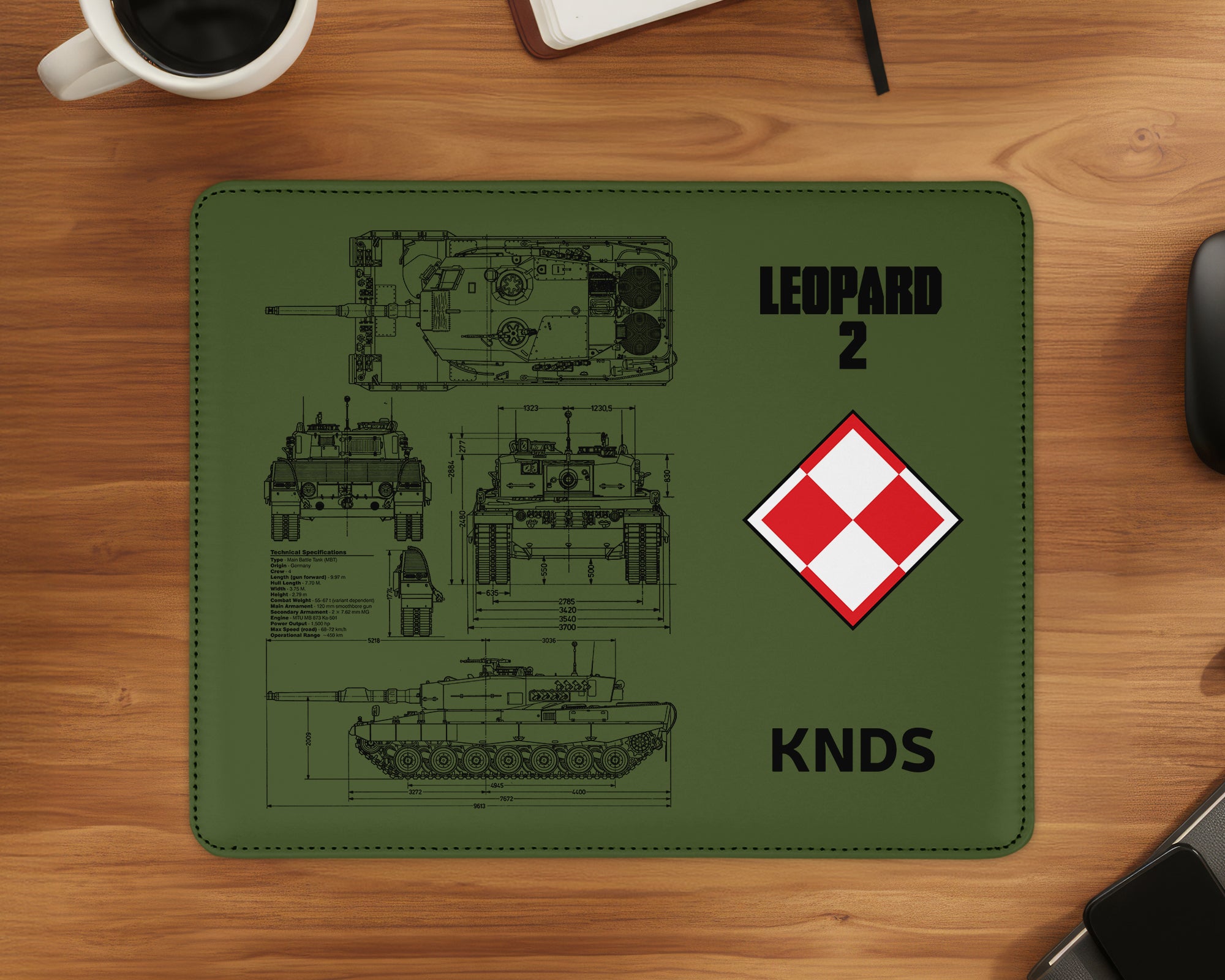 Leopard 2 PL Podkładka pod myszkę (3 warianty)