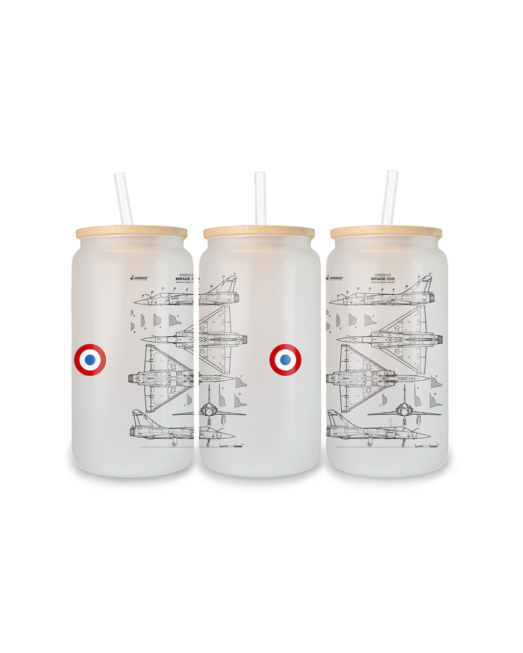 Mirage 2000 Szklanka z pokrywką i słomką 500 ml