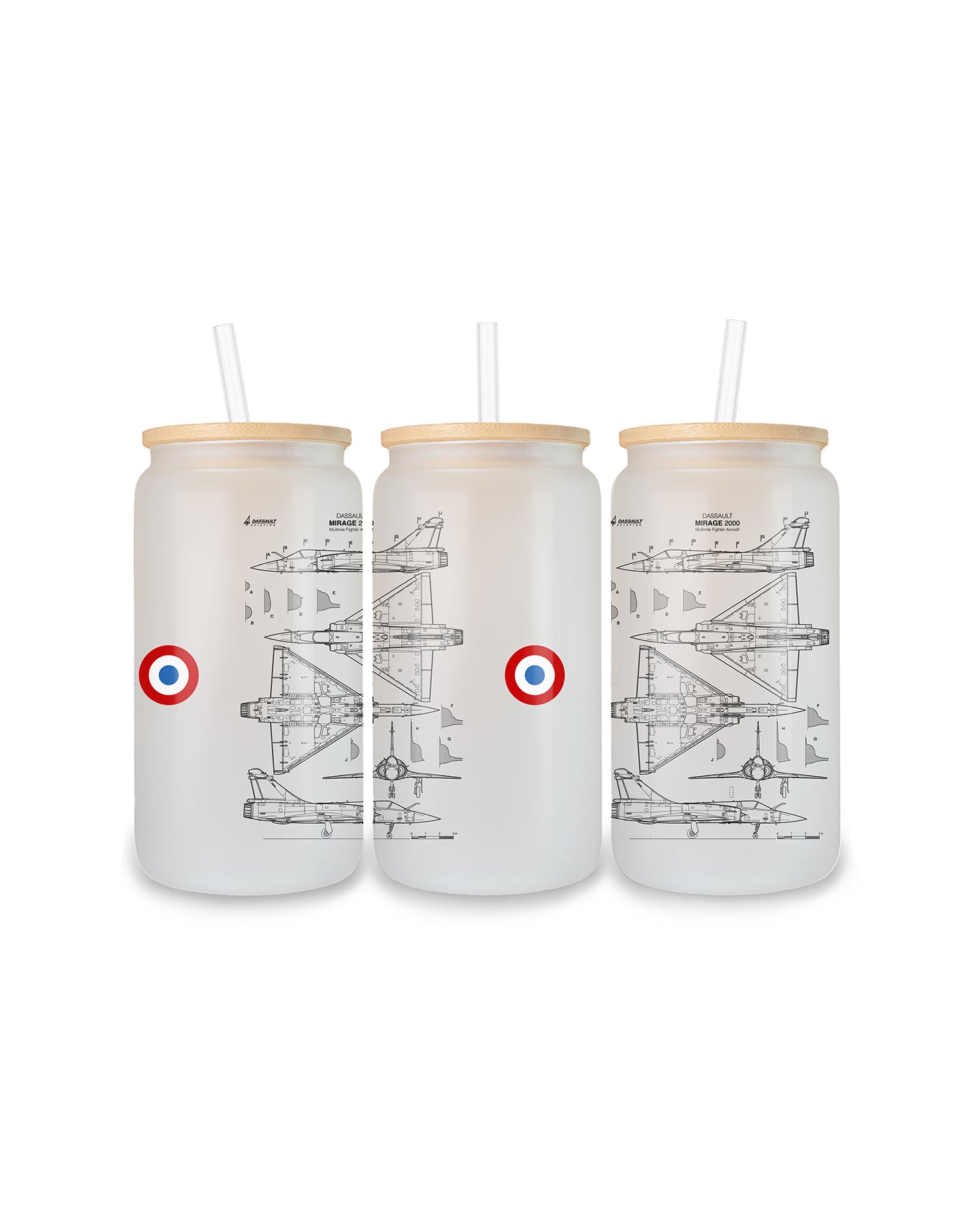 Mirage 2000 Szklanka z pokrywką i słomką 500 ml
