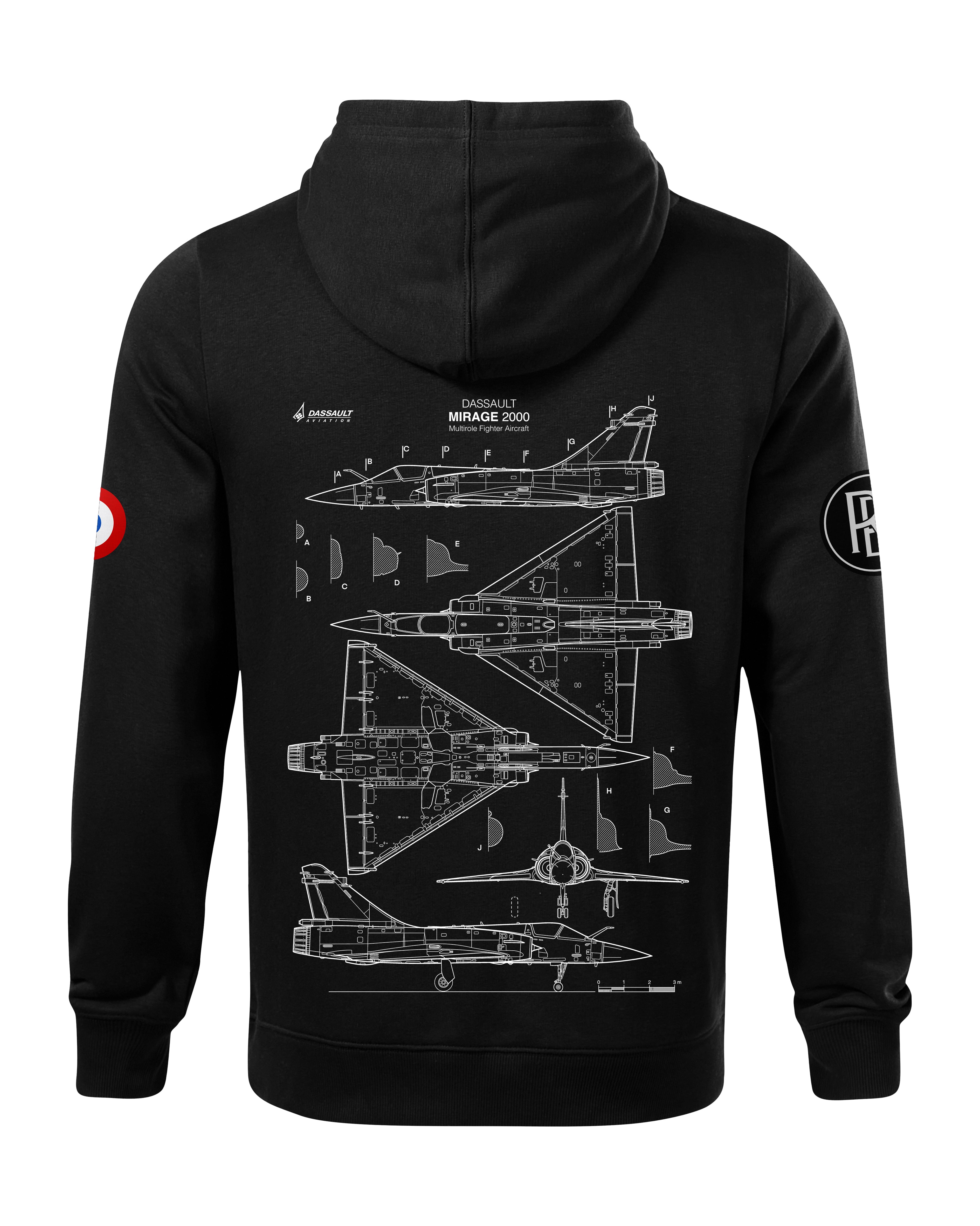 Mirage 2000 Bluza z kapturem 320g czarna/szara