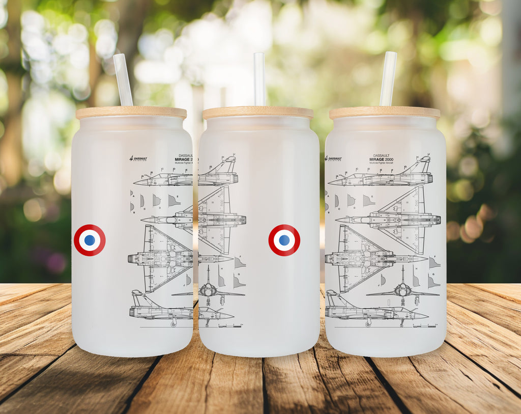 Mirage 2000 Szklanka z pokrywką i słomką 500 ml