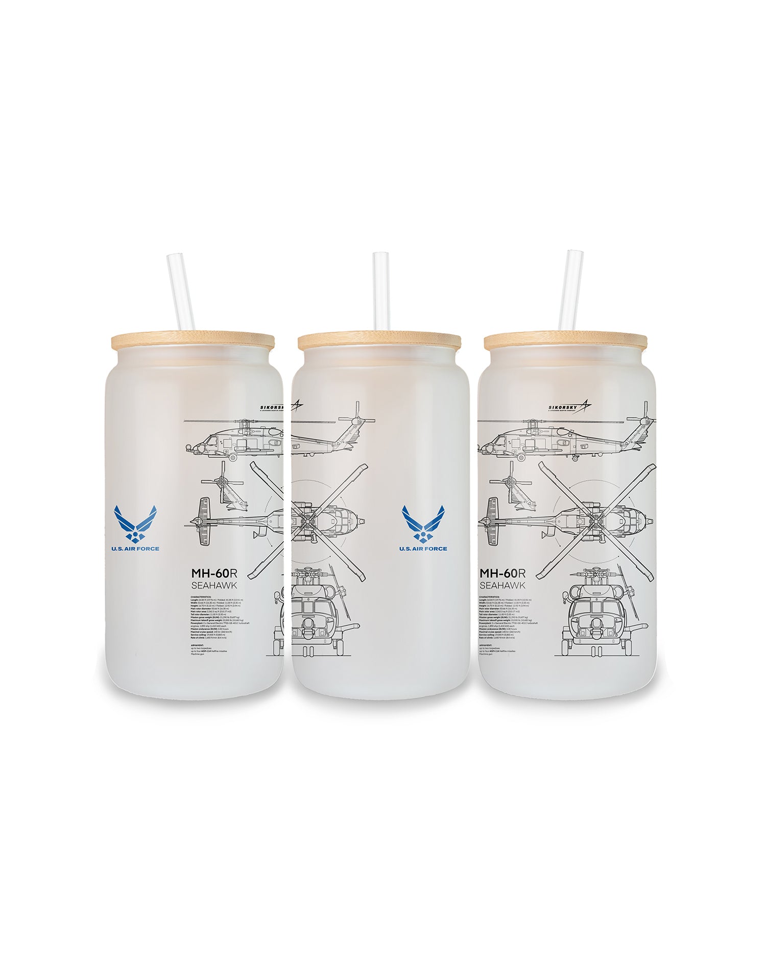 MH-60 Seahawk Szklanka z pokrywką i słomką 500 ml