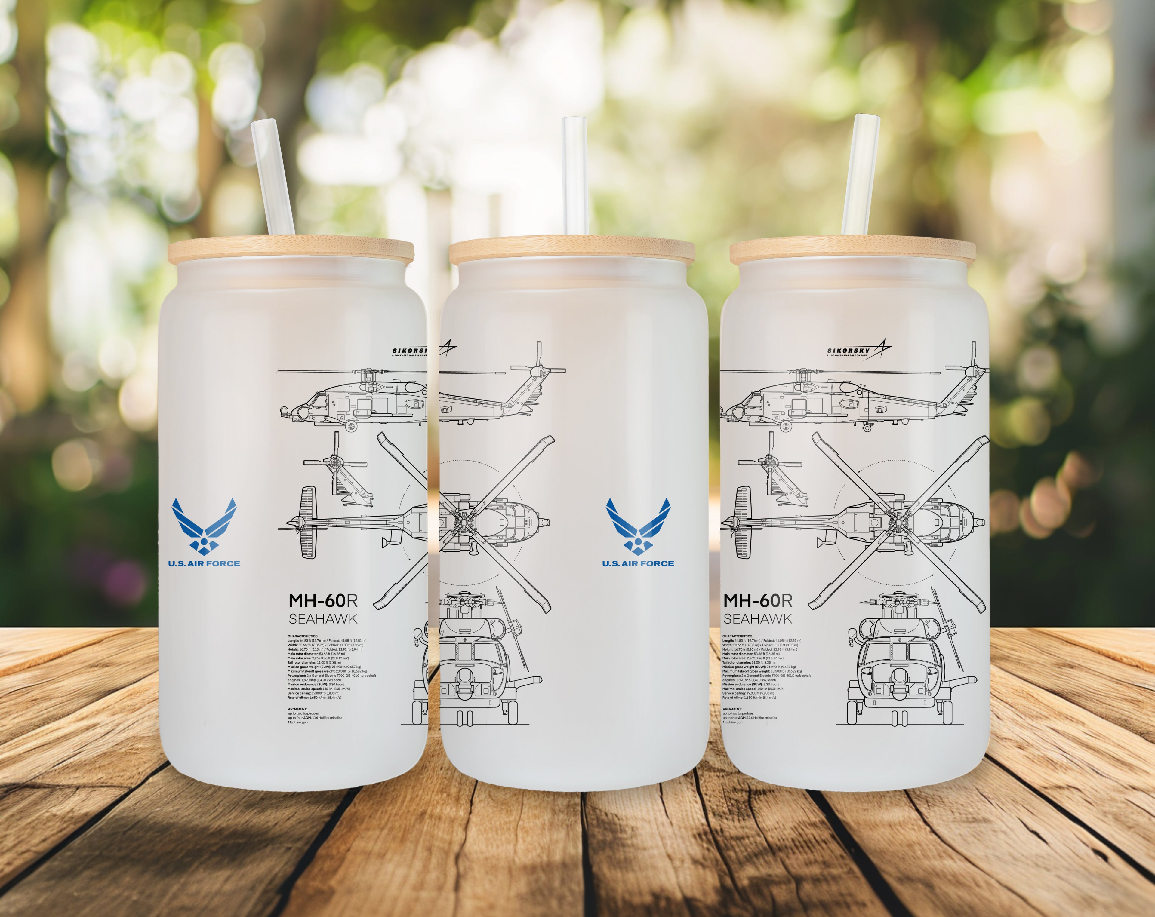 MH-60 Seahawk Szklanka z pokrywką i słomką 500 ml