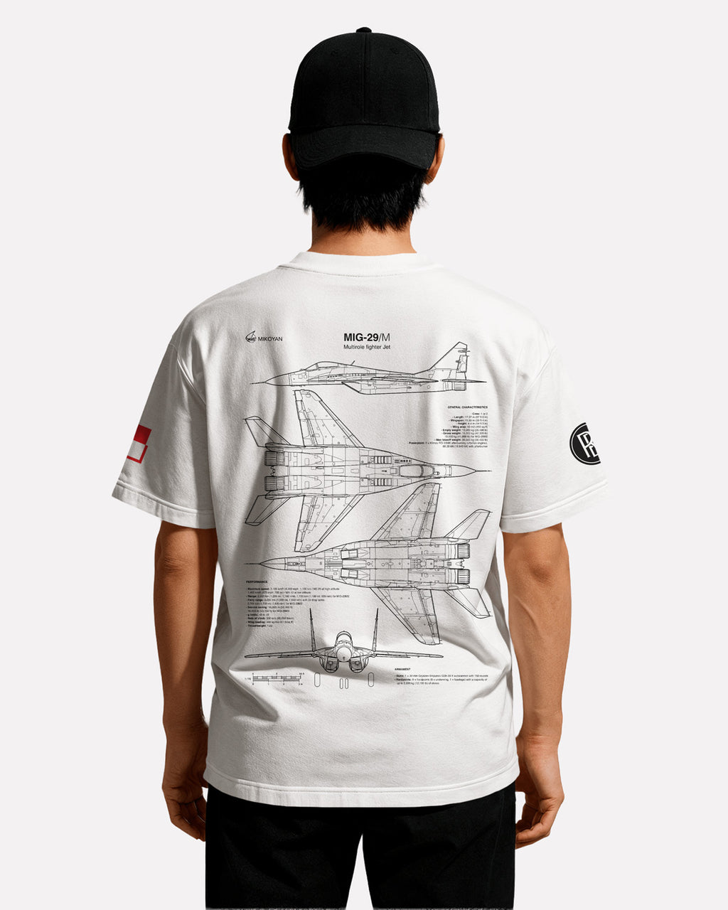 MIG-29 T-shirt Classic Unisex biała/czarna