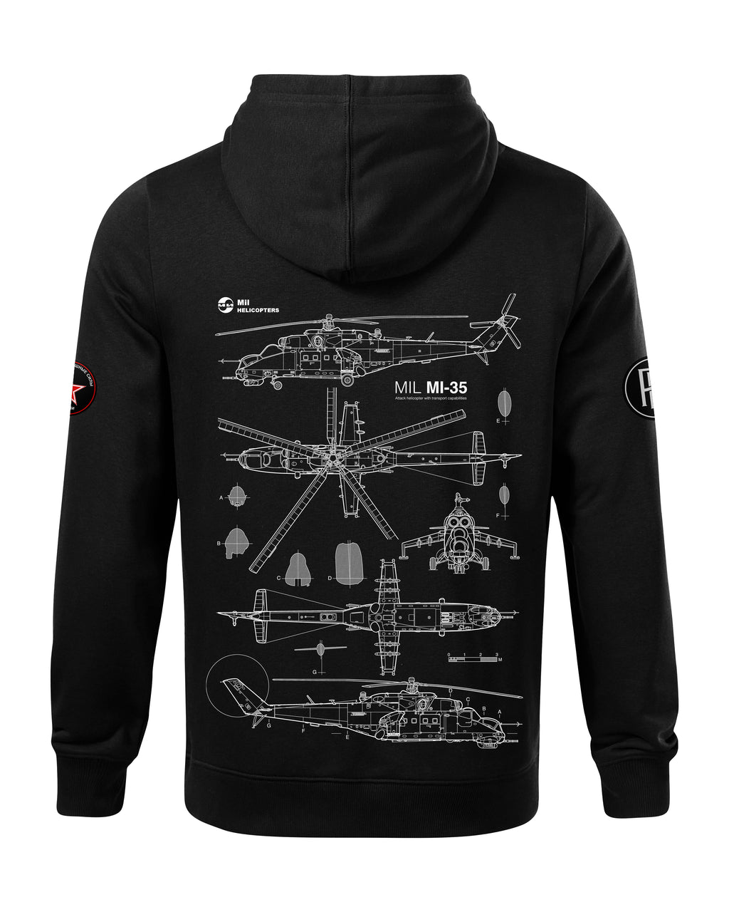 Mi-35 Bluza z kapturem 320g czarna/szara