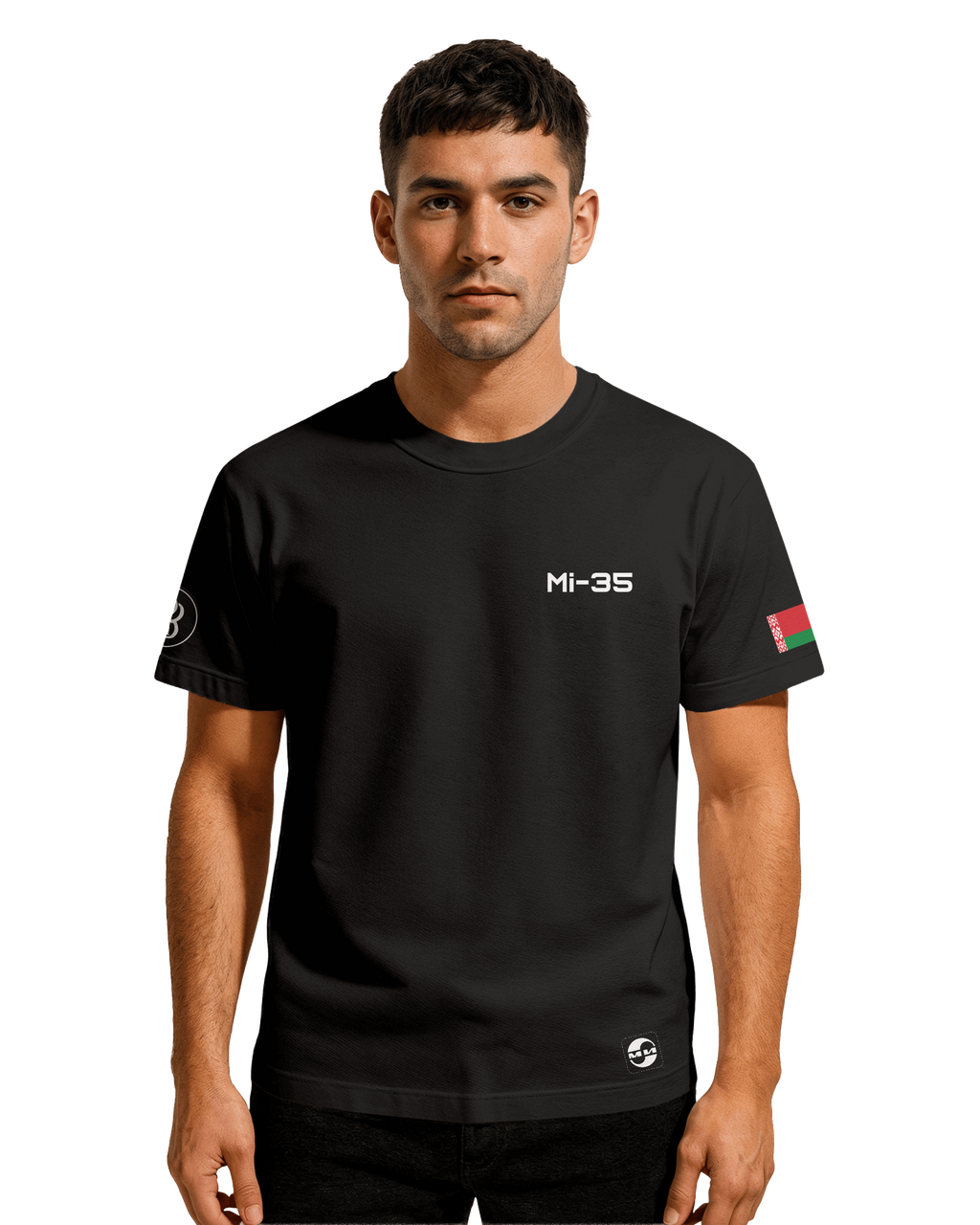 Mi-35 – Siły Powietrzne Białorusi T-shirt Classic Unisex biała/czarna