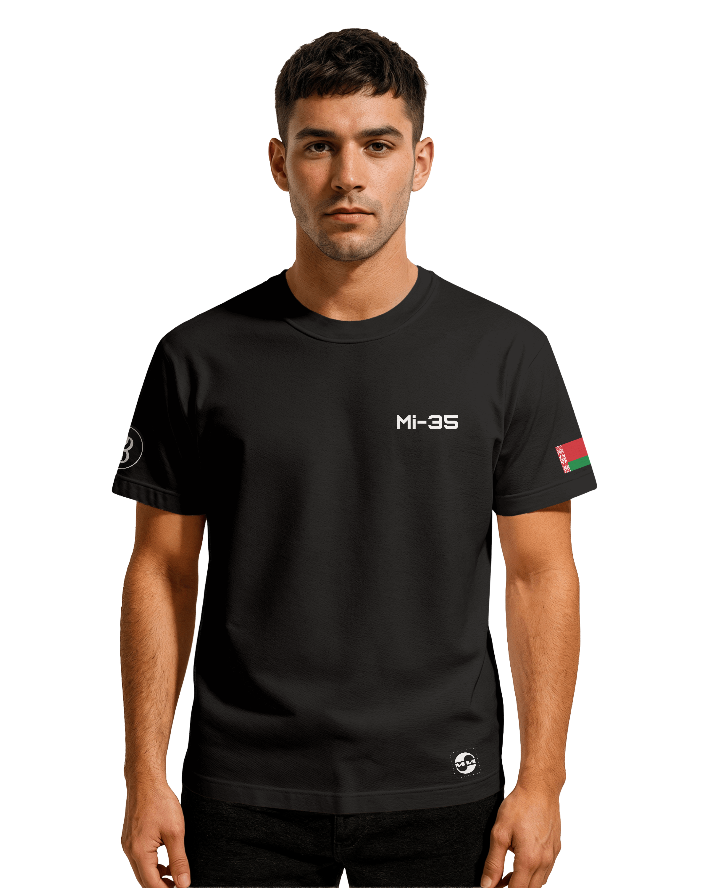 Mi-35 – Siły Powietrzne Białorusi T-shirt Classic Unisex biała/czarna