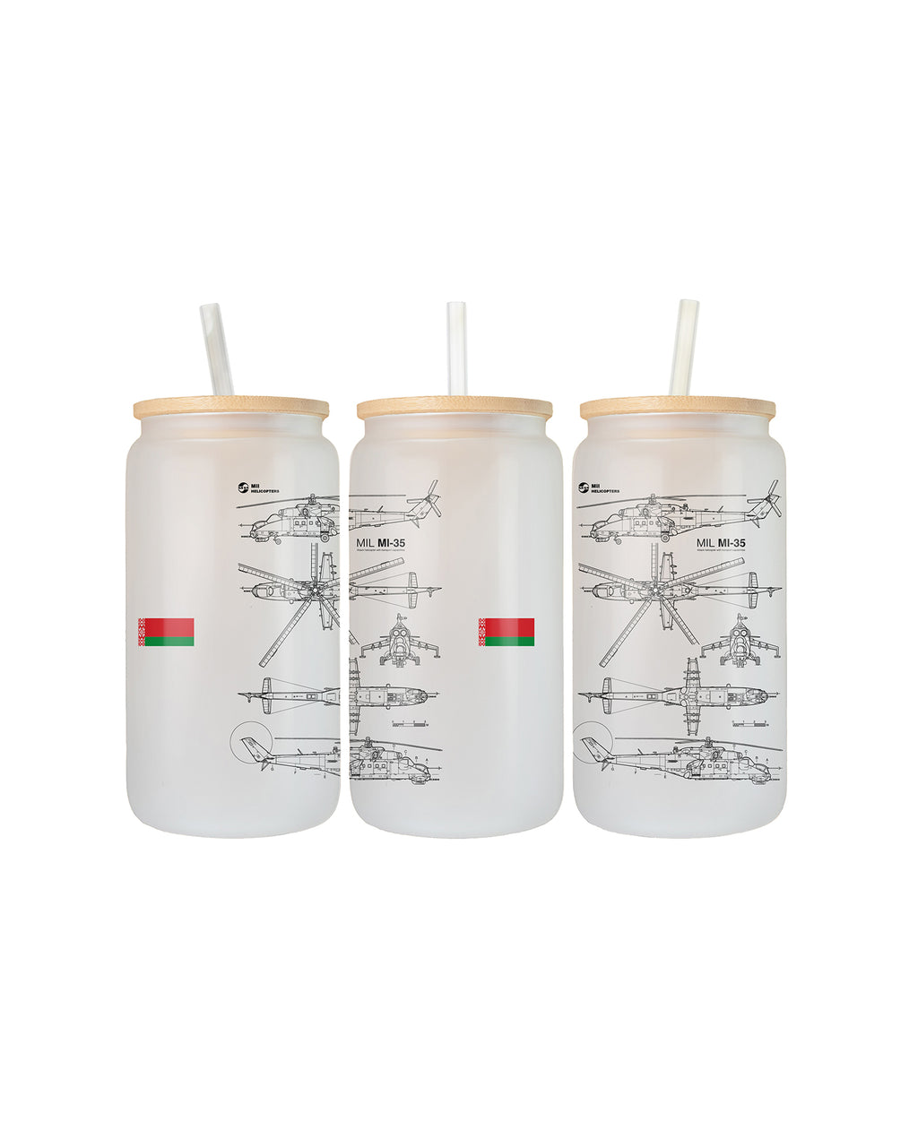Mi-35 – Siły Powietrzne Białorusi Szklanka z pokrywką i słomką 500 ml
