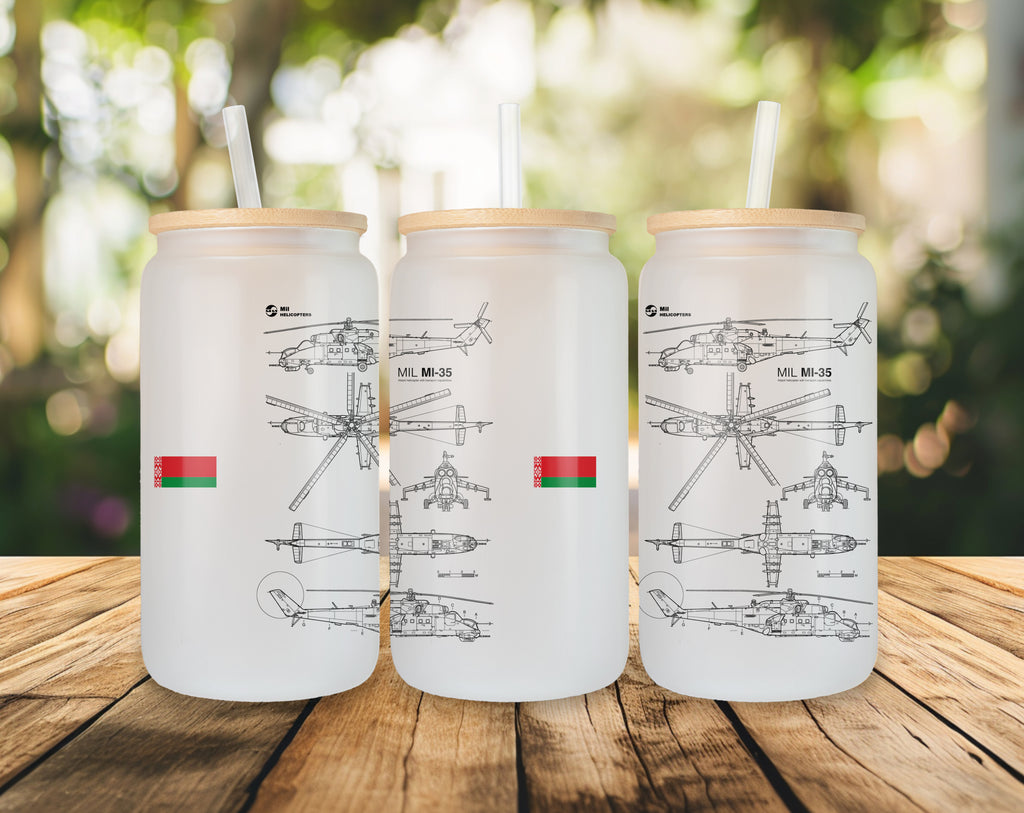 Mi-35 – Siły Powietrzne Białorusi Szklanka z pokrywką i słomką 500 ml