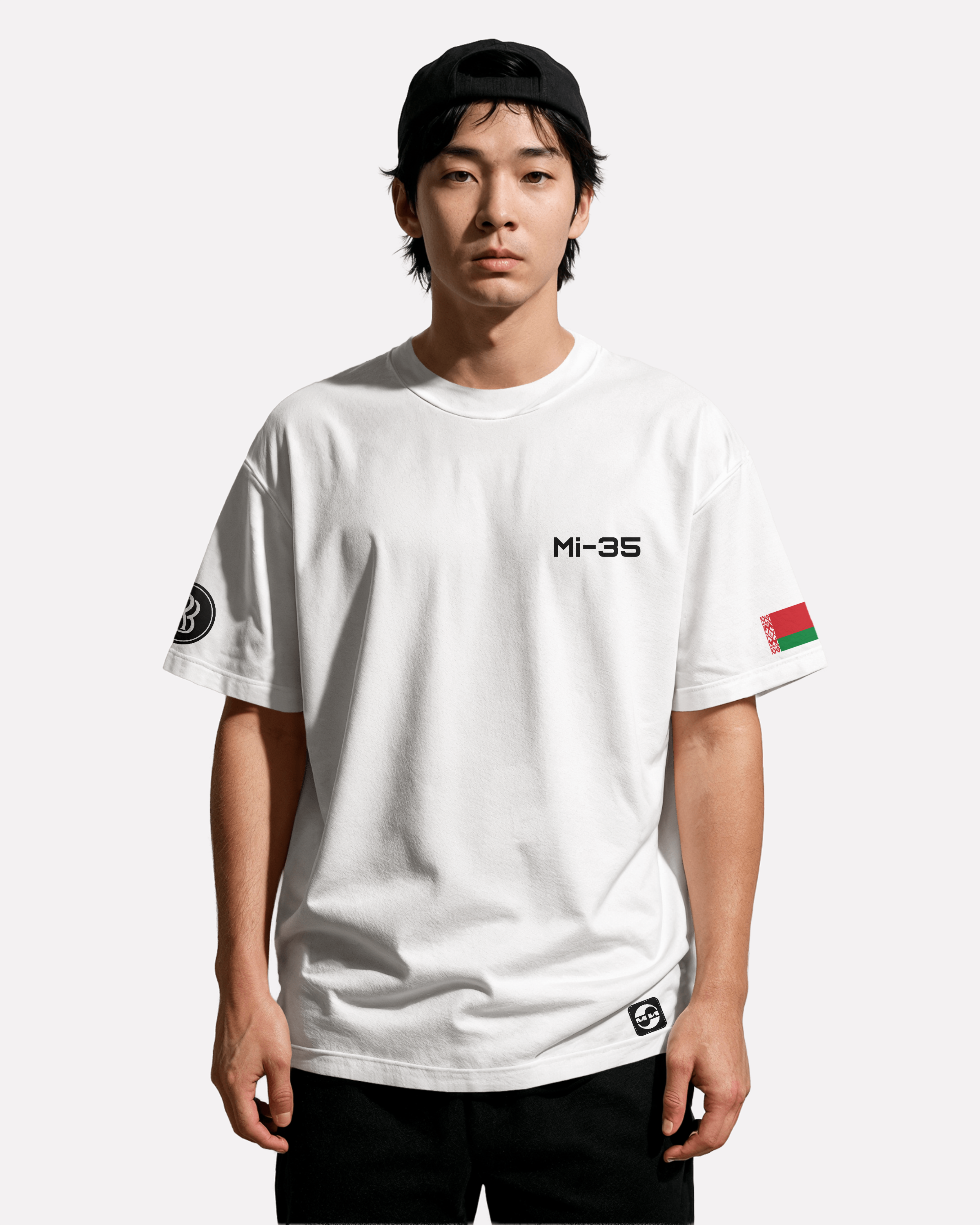 Mi-35 – Siły Powietrzne Białorusi T-shirt Classic Unisex biała/czarna
