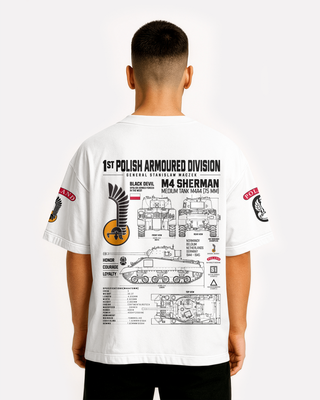 F-35A Oversize T-shirt Unisex White/Black