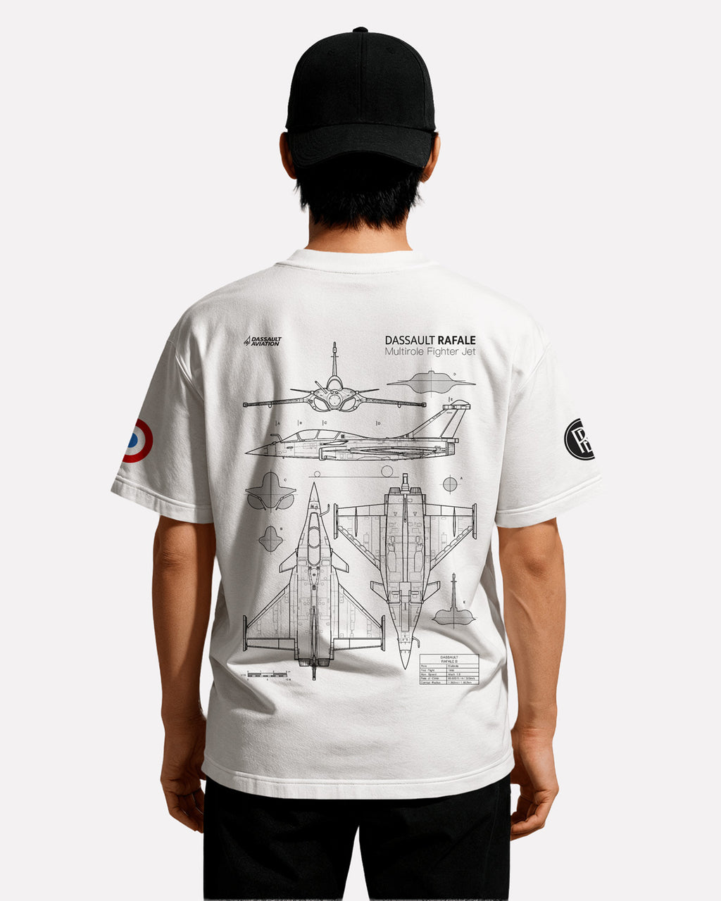 Dassault Rafale T-shirt Classic Unisex biała/czarna