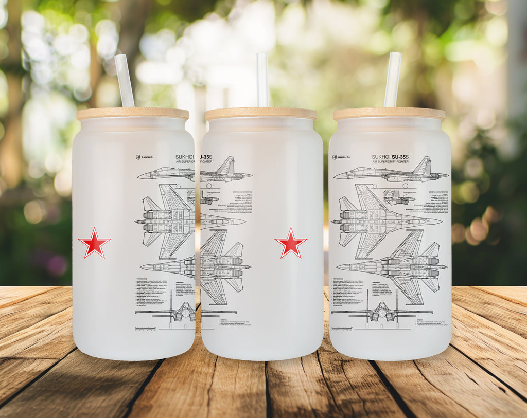 SU-35 Szklanka z pokrywką i słomką 500 ml