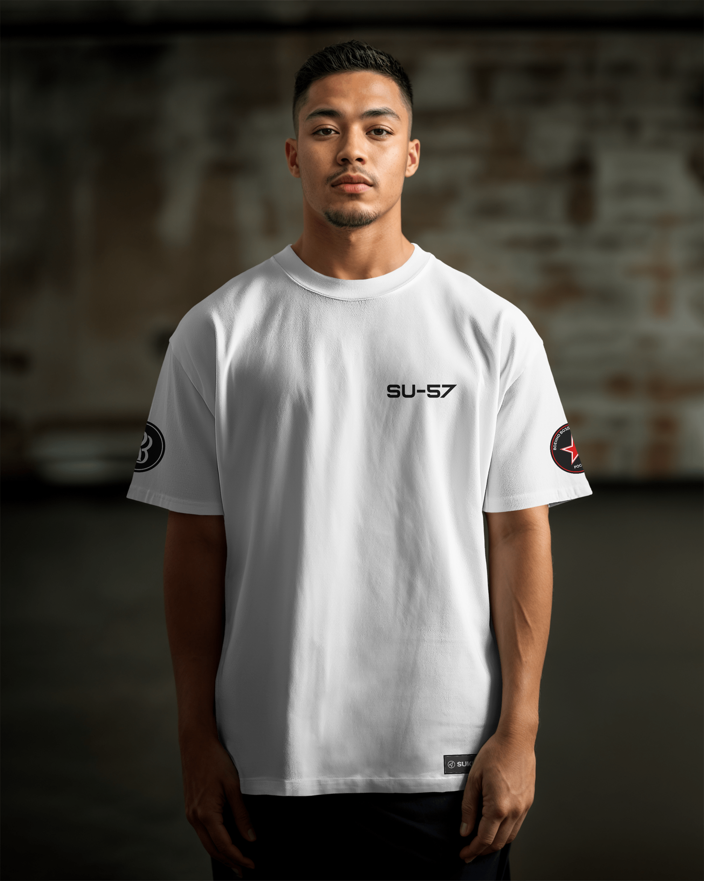 SU-57 Oversize T-shirt Unisex White/Black