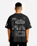 Tiger 1 Oversize T-shirt Unisex biała/czarna