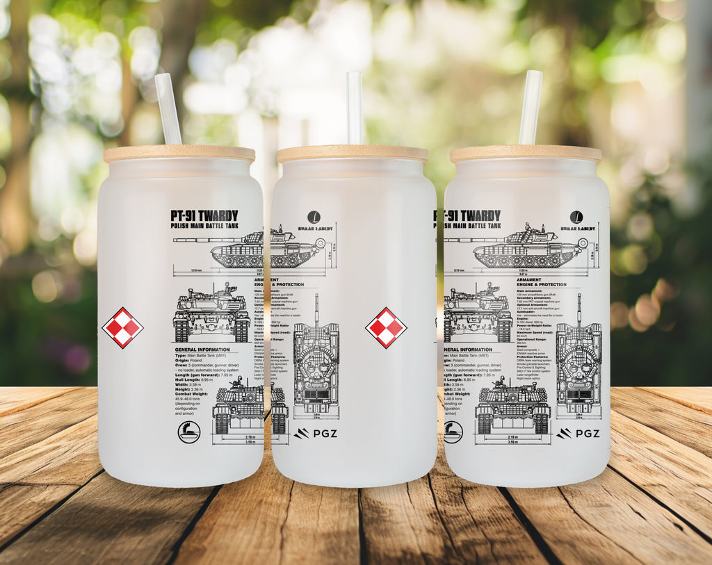 PT-91 Twardy Szklanka z pokrywką i słomką 500 ml
