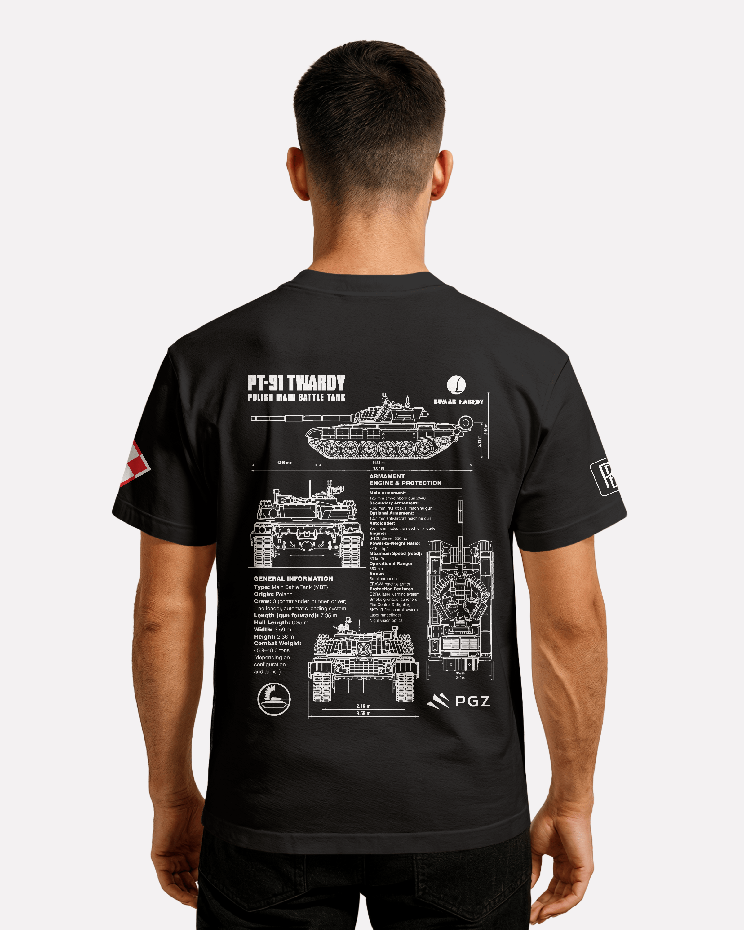 PT-91 Twardy T-shirt Classic Unisex (3 kolory)