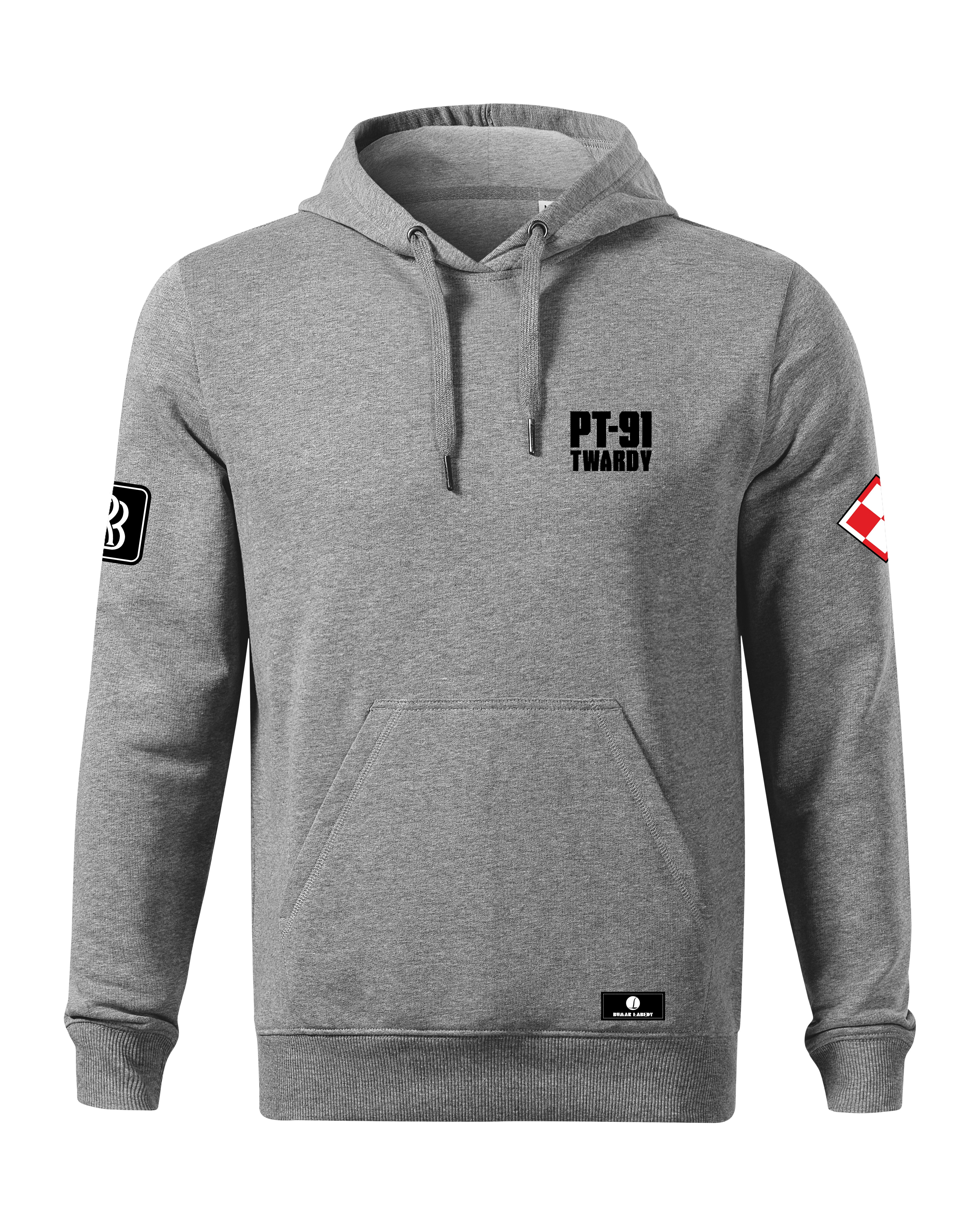 PT-91 Twardy Bluza z kapturem 320g czarna/szara