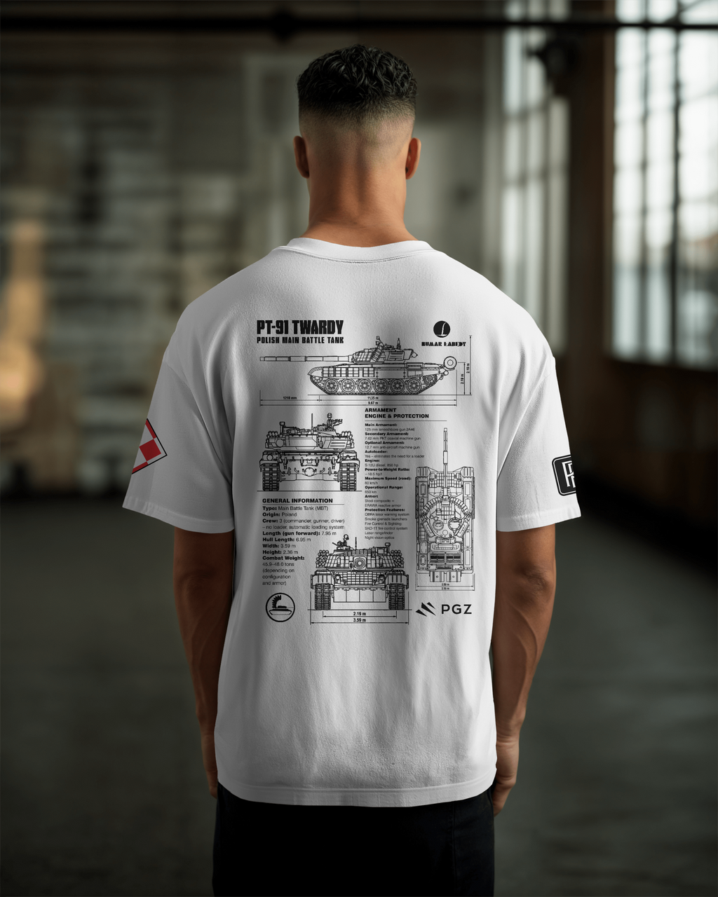 PT-91 Twardy Oversize T-shirt Unisex (3 kolory)